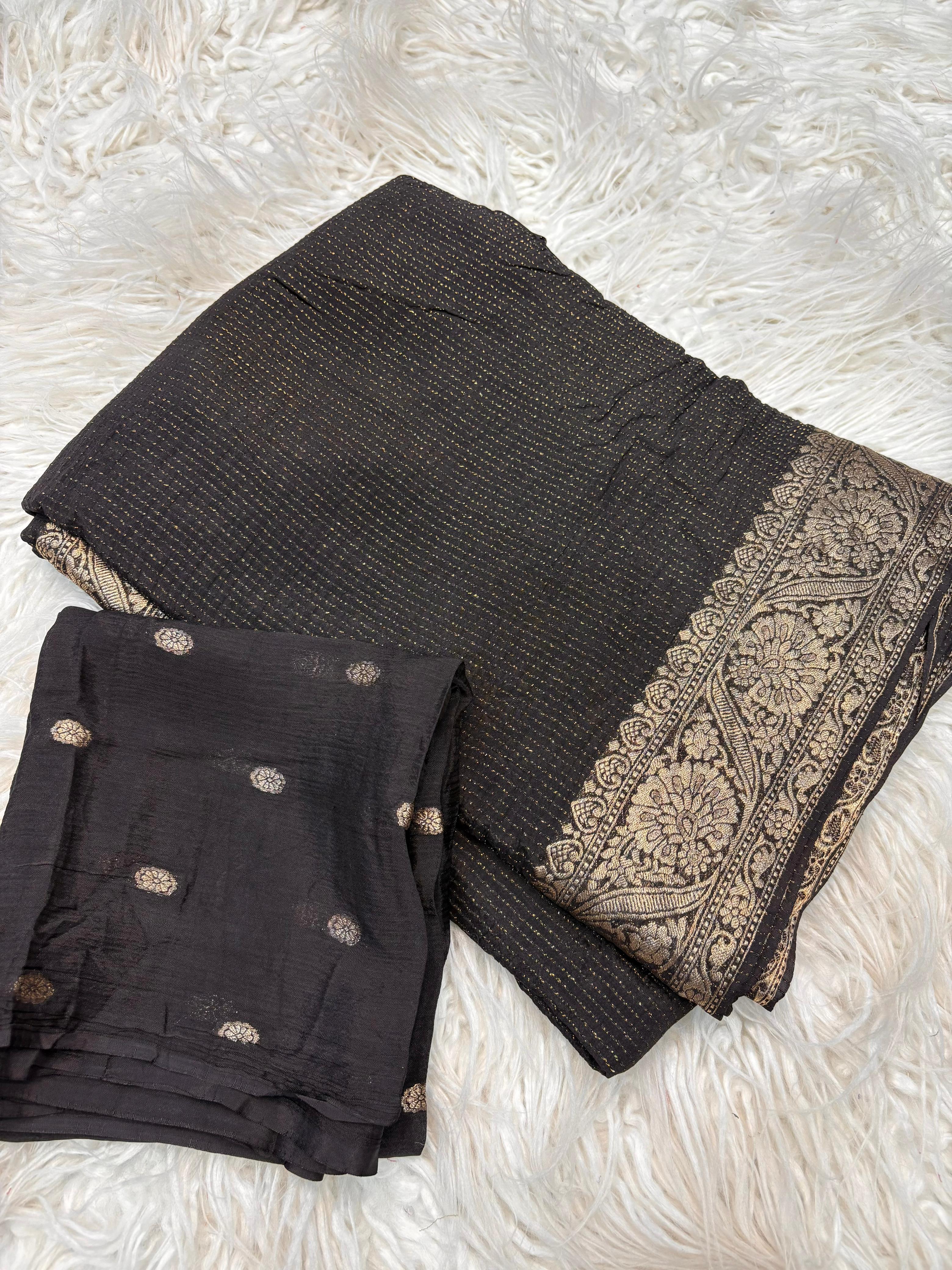 Black Zari Border Saree