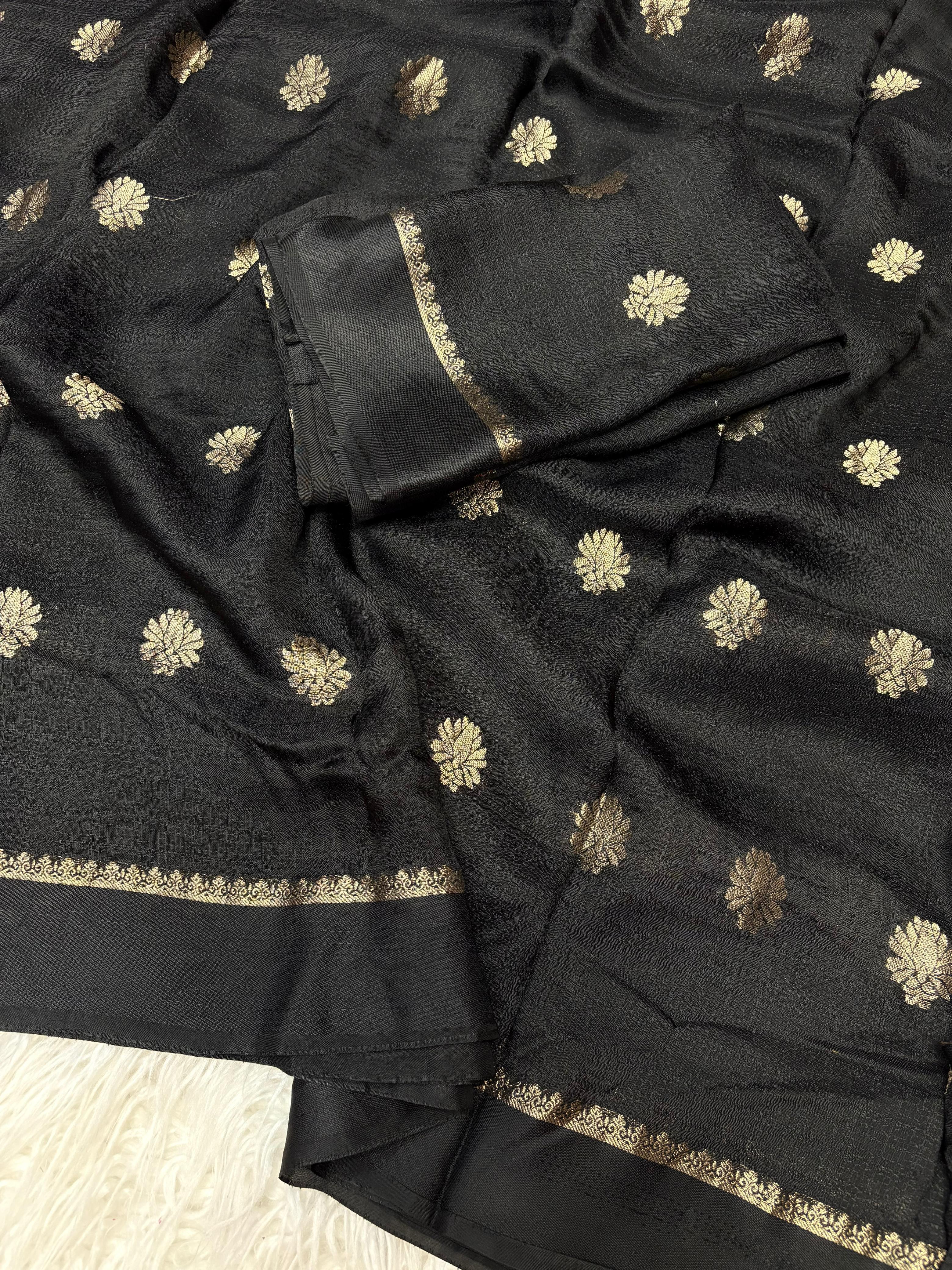 Black Floral Zari Saree – Royal Party & Festive Collection